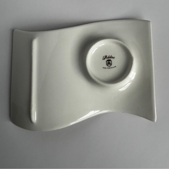 Adeline Fine Porcelain Tea Cup and Saucer Set Pink and Blue Pansy Gold Trim - Picture 7 of 14